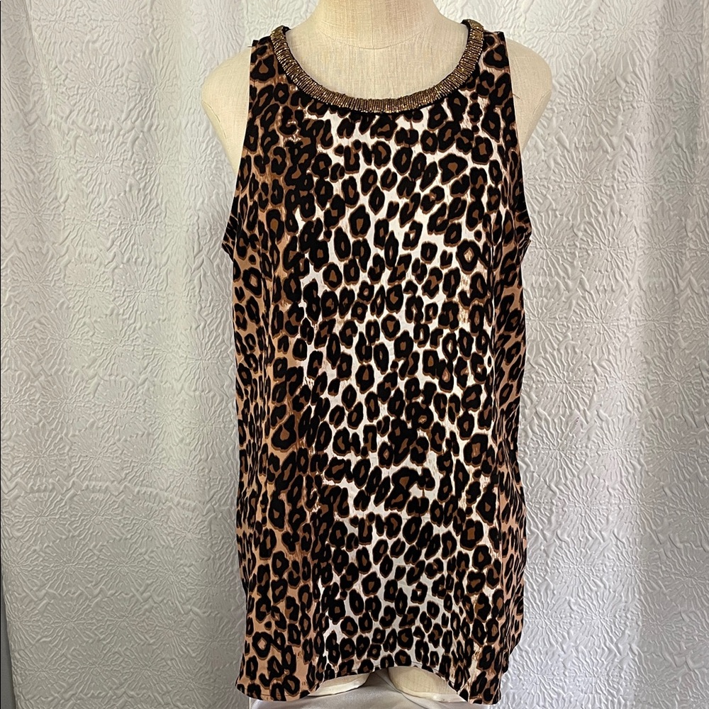 Alfani Brown Leopard Print Tank Top